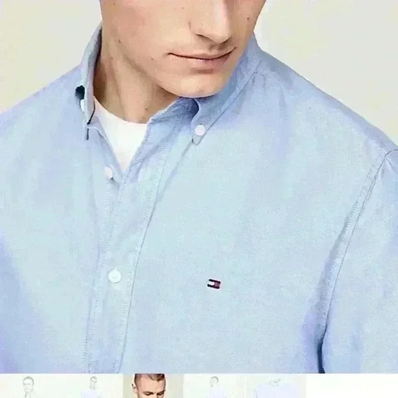 Tommy Hilfiger blue Men’s Heritage  Oxford Shirt Custom Fit Size L. - Picture 5 of 8